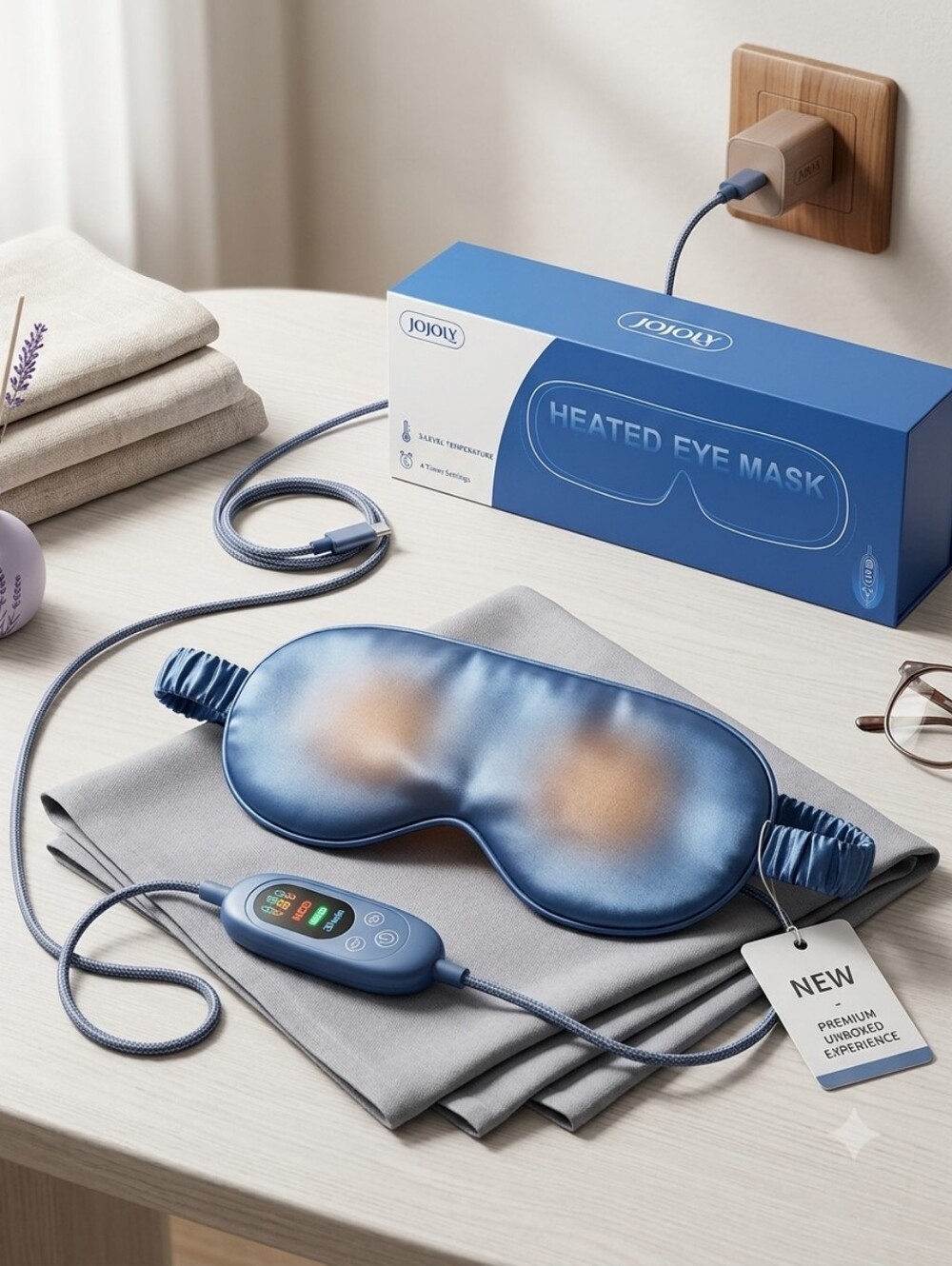 Jojoly 3D Heated Eye Mask, Ergonomic eye cavity design